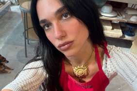 Dua Lipa's Plunging With Jean Open-Knit Top Couldn't Be More See-Through