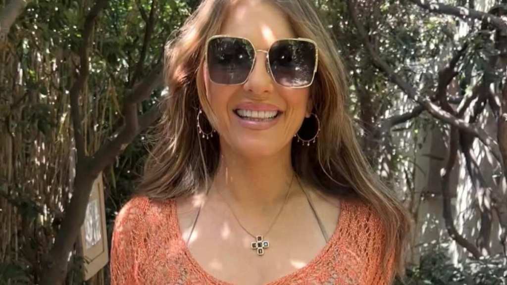 Elizabeth Hurley's Plunging Charo Ruiz Ibiza Lace Top Dips Dangerously Low