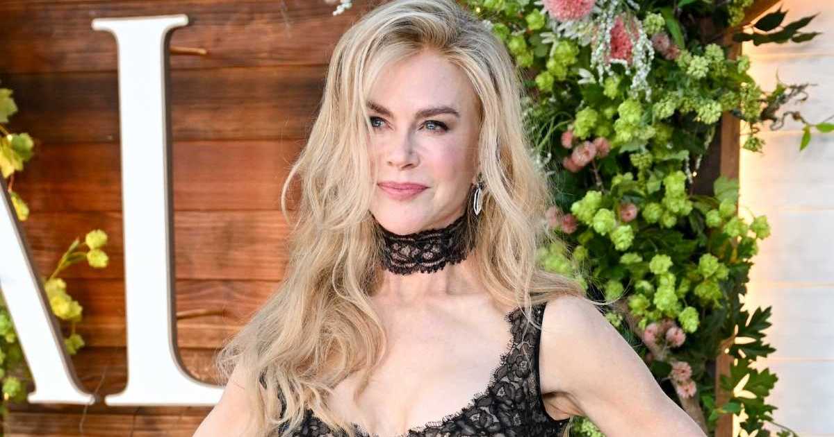 Nicole Kidman’s Sheer High-Low Dress Rides High With Lacy Manolo Blahniks Nicole Kidman’s Sheer High-Low Dress Rides High With Lacy Manolo Blahniks
