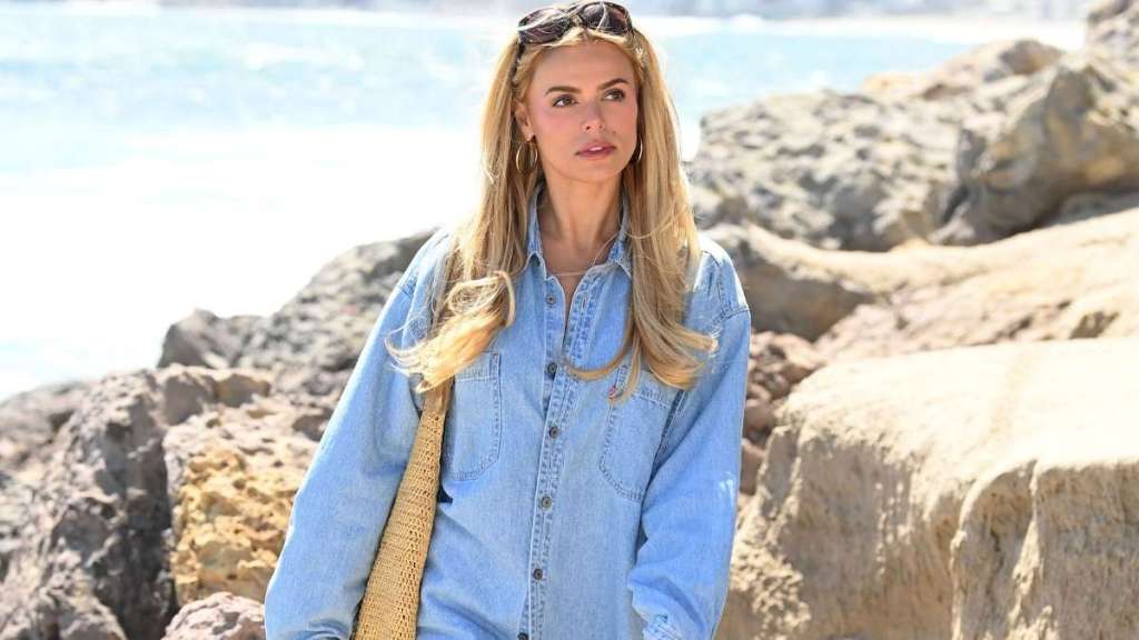 Brooks Nader's High-Slit Jacquemus Dress Boasts a Massive Side Cutout