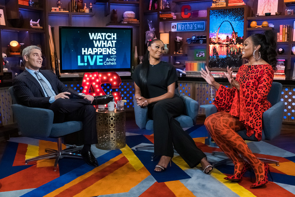 Andy Cohen, Cynthia Bailey, & Marlo Hampton