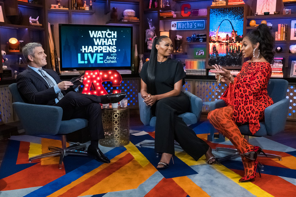 Andy Cohen, Cynthia Bailey, & Marlo Hampton