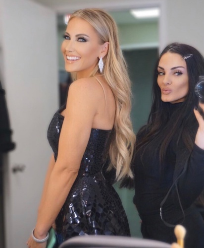 Stephanie Hollman With Her Makeup Artist Priscilla DiStasio